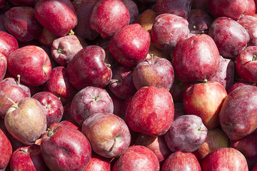 Many fresh red apple in a pile