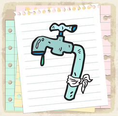 Cartoon water tap illustration