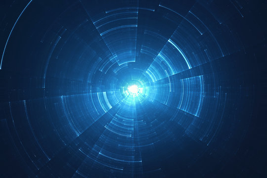 Abstract circular science fiction futuristic background