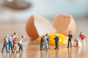 Broken egg. Accident in the kitchen