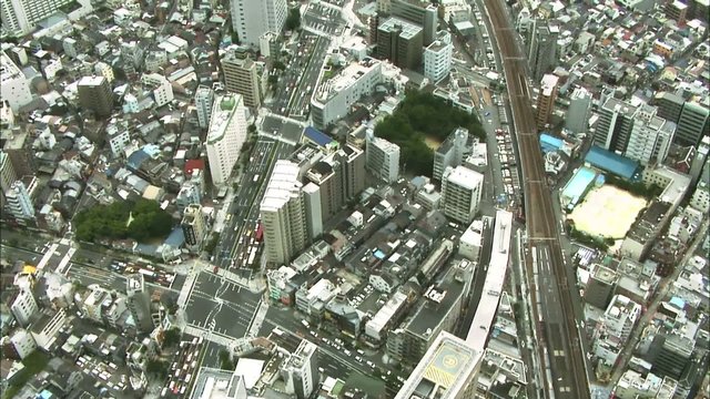 大阪市都島区から福島区への空撮１３