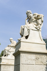 Obraz premium statue of Plato and Socrates from the Academy of Athens,Greece