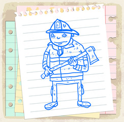 Cartoon fireman illustration