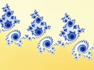 Decorative fractal lace on a yellow background