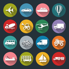 Flat icons of Transport