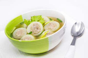 Clear Soup With Cucumber And Pork