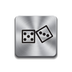 Metallic button with game icon