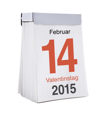 Kalenderblatt Valentinstag 2015