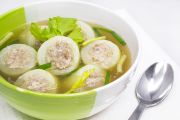 Clear Soup With Cucumber And Pork