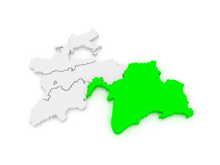 Fototapeta premium Map of Gorno-Badakhshan. Tajikistan.