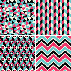 Set of geometric patterns in retro style