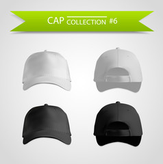 Baseball cap realistic set for branding