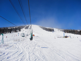 Fototapeta na wymiar Skiing resort Sheregesh.