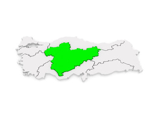 Fototapeta premium Map of Central Anatolia. Turkey.