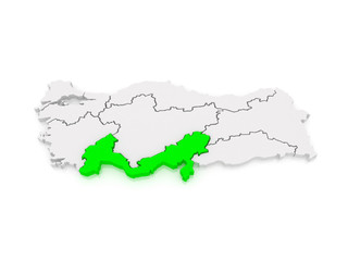 Fototapeta premium Map of Mediterranean region. Turkey.