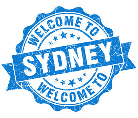 Fototapeta premium welcome to Sydney blue vintage isolated seal