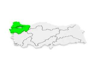 Fototapeta premium Map of Marmara Region. Turkey.