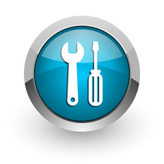 tools blue glossy web icon