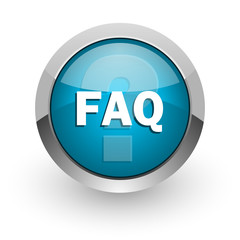 faq blue glossy web icon