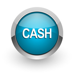 cash blue glossy web icon