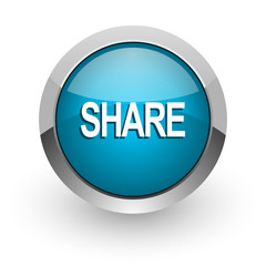 share blue glossy web icon