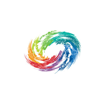 Abstract colorful swirl image. Concept of hurricane, twister