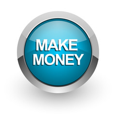 make money blue glossy web icon