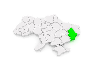 Map of Donetsk region. Ukraine.