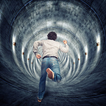 into the tunnell