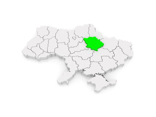 Fototapeta premium Map of Poltava region. Ukraine.