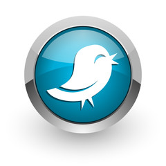 twitter blue glossy web icon