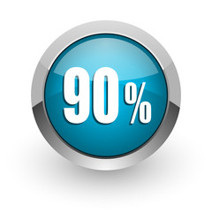 90 percent blue glossy web icon