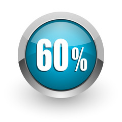 60 percent blue glossy web icon