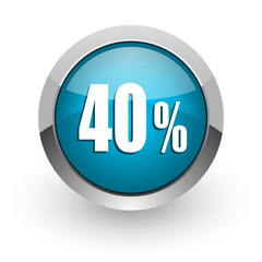 40 percent blue glossy web icon