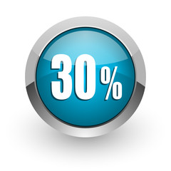 30 percent blue glossy web icon