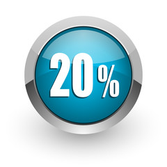 20 percent blue glossy web icon