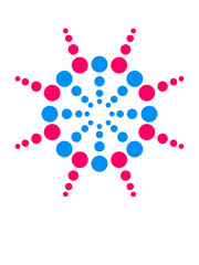 Kreise Punkte Sonne Logo Pink Blau