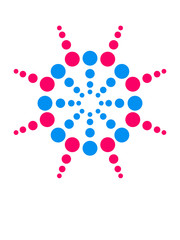 Kreise Punkte Sonne Logo Pink Blau