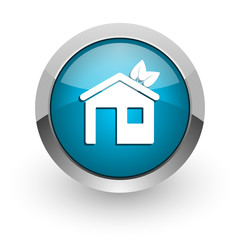 Fototapeta premium house blue glossy web icon