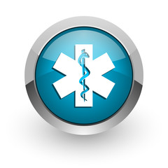 emergency blue glossy web icon