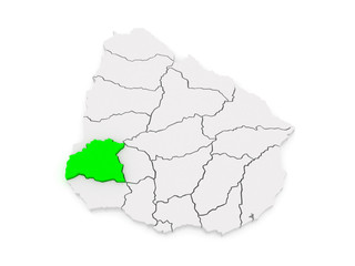 Map of Soriano. Uruguay.