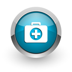 first aid blue glossy web icon