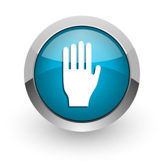 Obraz premium stop blue glossy web icon