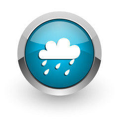 rain blue glossy web icon