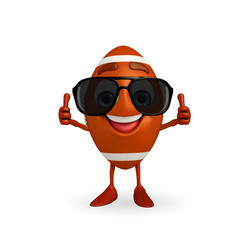 Rubgy ball character with happy pose