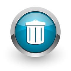 recycle blue glossy web icon