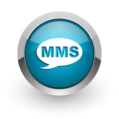 mms blue glossy web icon