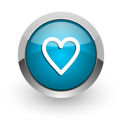 heart blue glossy web icon