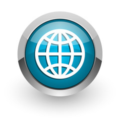 earth blue glossy web icon