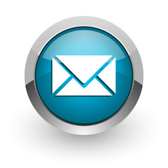 email blue glossy web icon